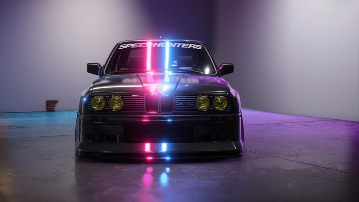 BMW M3 with neon lights