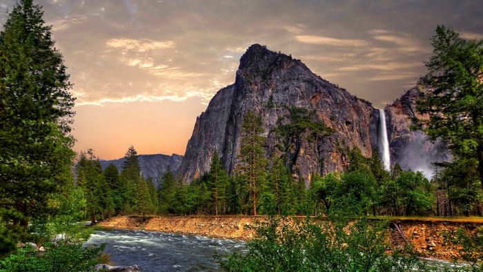 Yosemite National Park Waterfall and River
