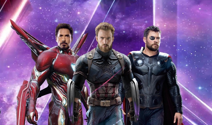 Iron Man, Captain America, and Thor from Avengers: Infinity War