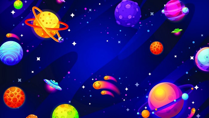 4K Space Stars Planets and UFOs