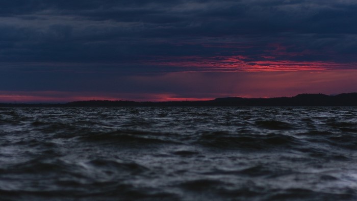 Dark Water and Sunset Sky