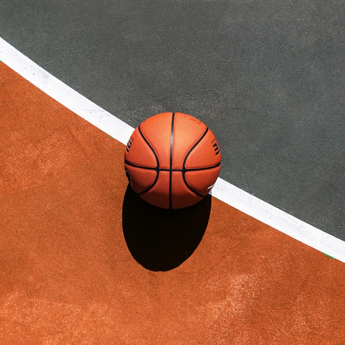 Basketball on a court