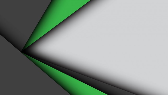 Abstract geometric shapes with green and gray layers