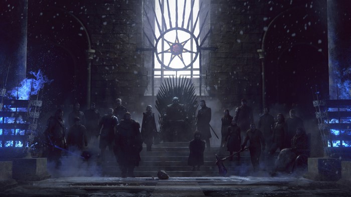 Night King and his army in the Hall of the Night King
