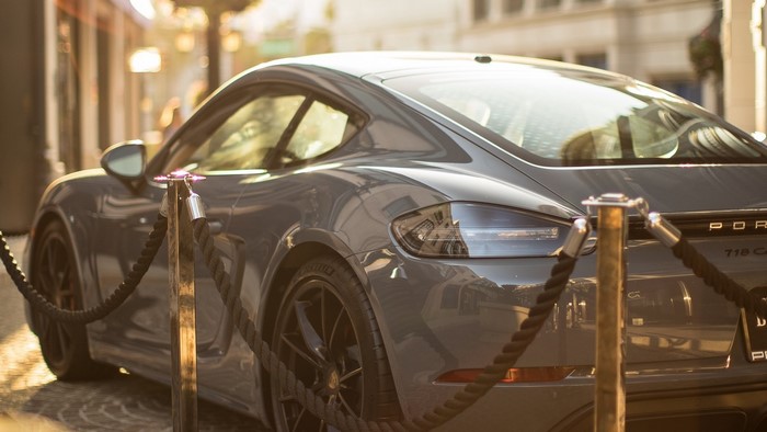 Porsche 718 Cayman parked on a street