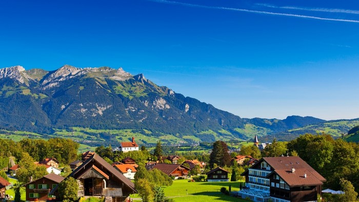 Village in the Swiss Alps