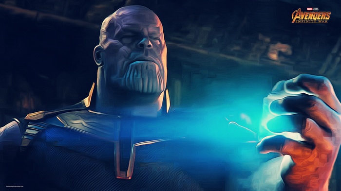 Thanos from Avengers: Infinity War holding a glowing object
