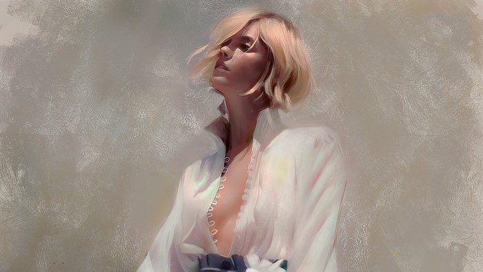Girl in a white blouse