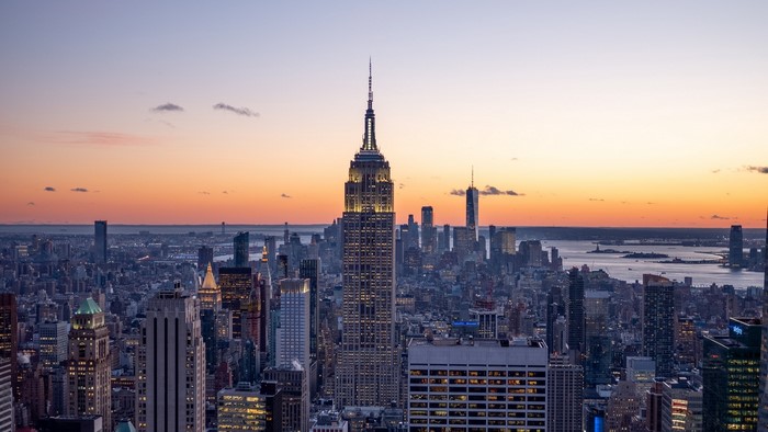 Empire State Building and New York City Skyline at Dusk