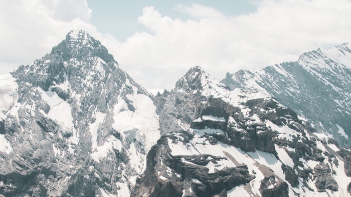 Snow-covered mountains in Switzerland