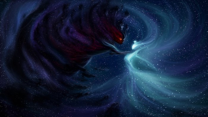 Cosmic entities in a starry nebula