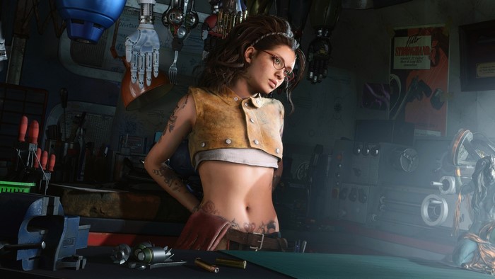 Nico from Devil May Cry 5 in her workshop