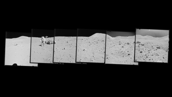 Astronaut and Lunar Rover on the Moon