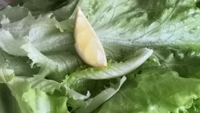 4K Lemon on Green Lettuce