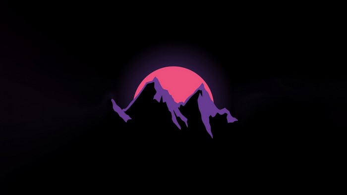 Sunset over purple mountains
