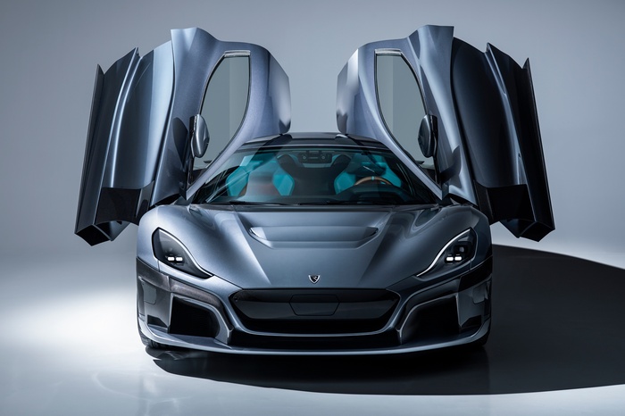 Rimac C-Two electric hypercar with doors open