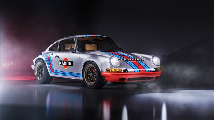 Silver Porsche 911 Martini Racing Sports Car