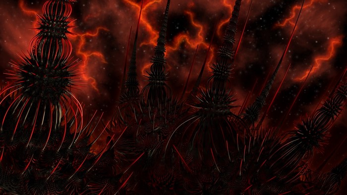 Abstract 3D fractal structures in red nebula