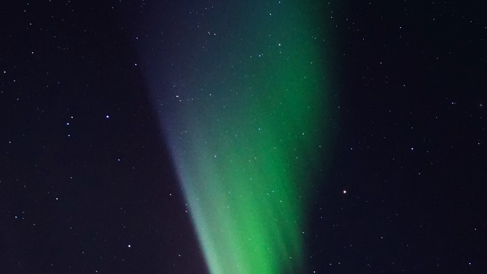 Aurora Borealis in a Starry Night Sky