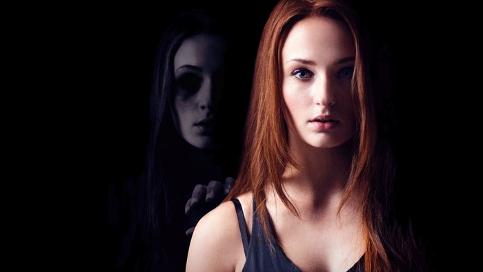Woman with a dark apparition behind her