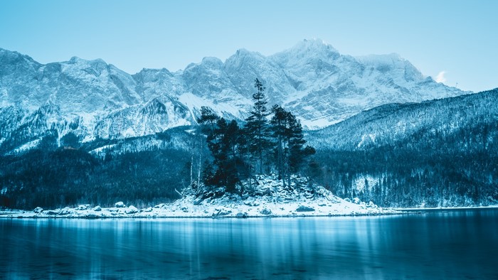 4K Nature Landscape with Snowy Mountains and Lake