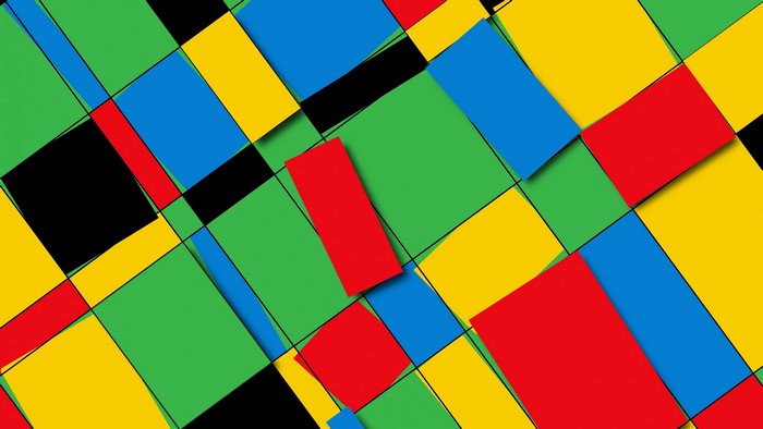 4K Abstract Geometric Pattern with Primary Colors