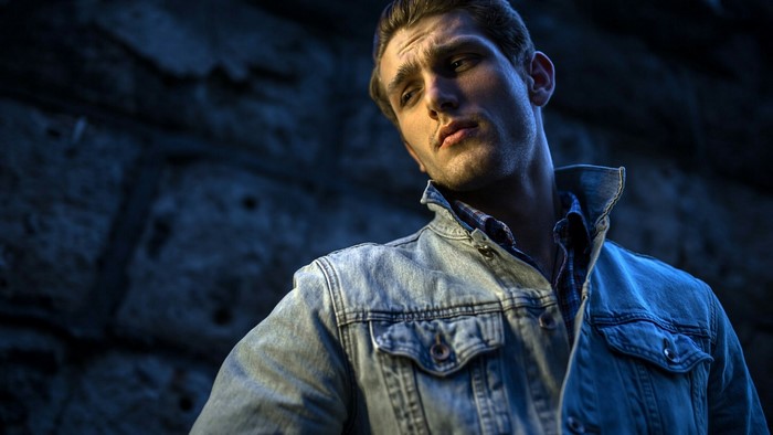 Man in denim jacket