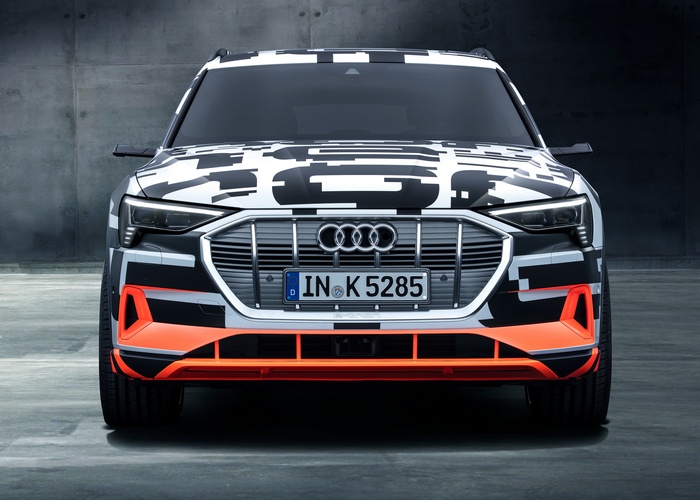 Audi e-Tron Prototype with camouflage wrap
