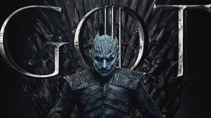 Night King from Game of Thrones on the Iron Throne