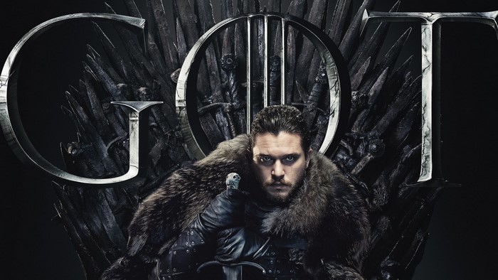 Jon Snow from Game of Thrones on the Iron Throne
