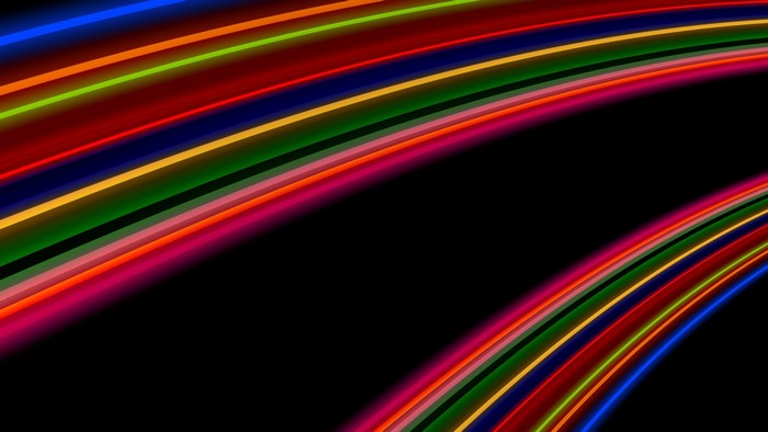 Abstract colorful lines on black background