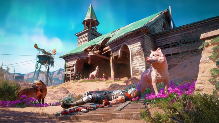 Far Cry New Dawn: Wolves and a fallen survivor