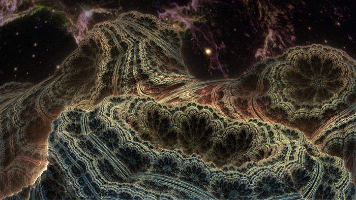 Fractal landscape in outer space
