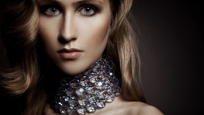 4K Girl with Crystal Necklace