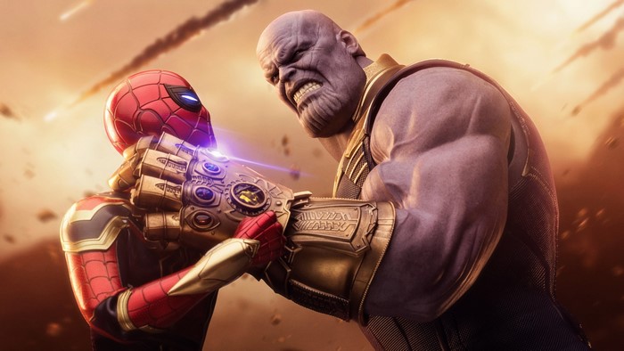 Spider-Man vs. Thanos from Avengers Infinity War