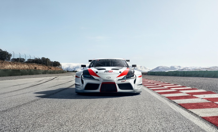 Toyota GR Supra Racing Concept on a Racetrack