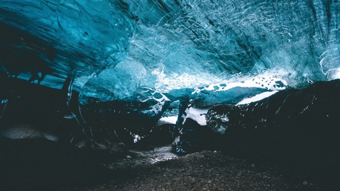 Blue Ice Cave Interior