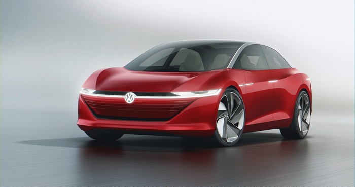 Volkswagen I.D. Vizzion concept car at Geneva Motor Show 2018