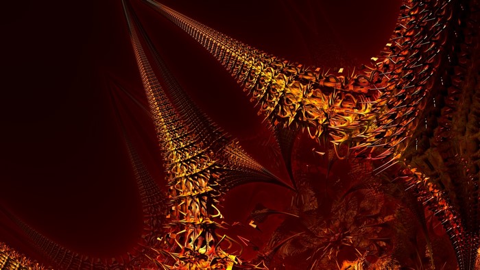 Abstract fractal art with fiery colors