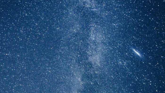 Starry Night Sky with Milky Way and Comet