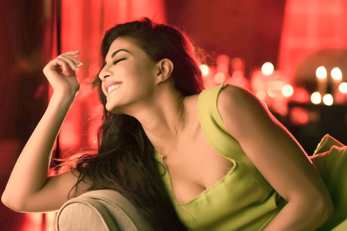 Jacqueline Fernandez in a green dress