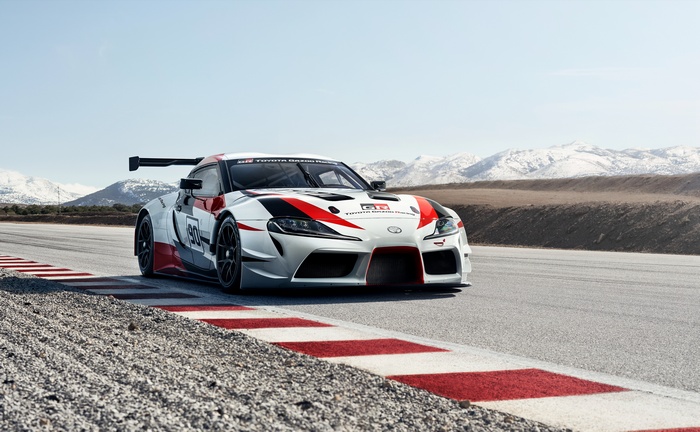Toyota GR Supra Racing Concept on a track