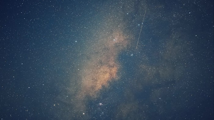 Milky Way Galaxy and Meteor Shower