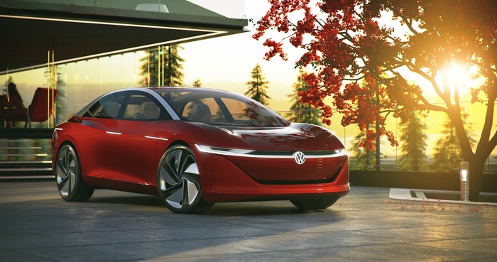 4K Volkswagen I.D. Vizzion concept car at Geneva Motor Show 2018