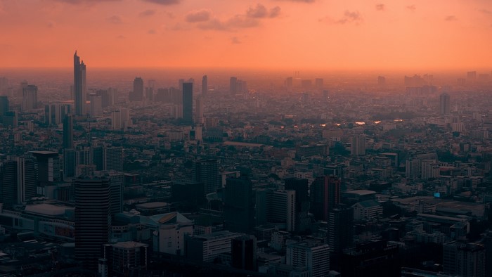 Bangkok cityscape at sunset