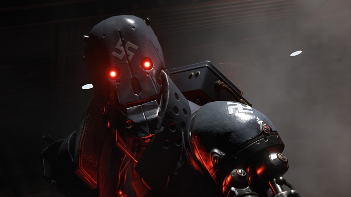 Robot with swastika from Wolfenstein II: The New Colossus 4K