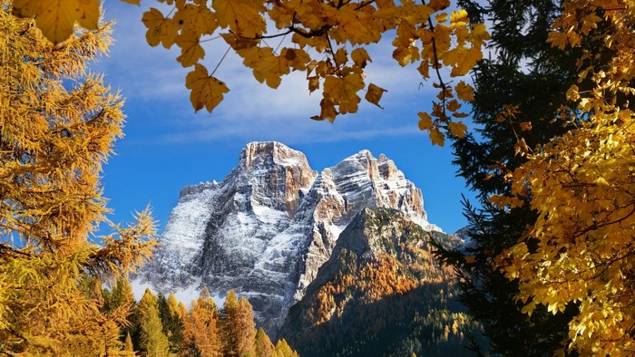 Mountain landscape with autumn trees