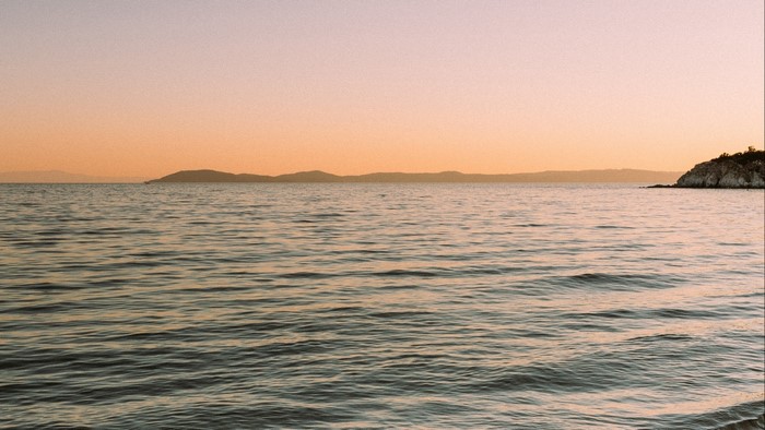 Sea and Islands at Sunset