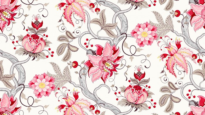 4K Floral Pattern with Pink and Red Flowers