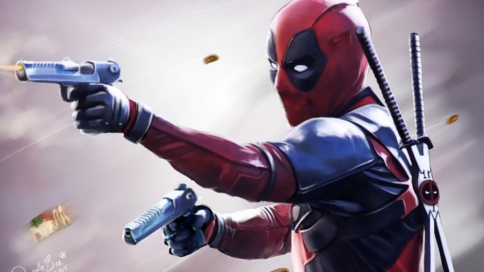 Deadpool shooting guns
